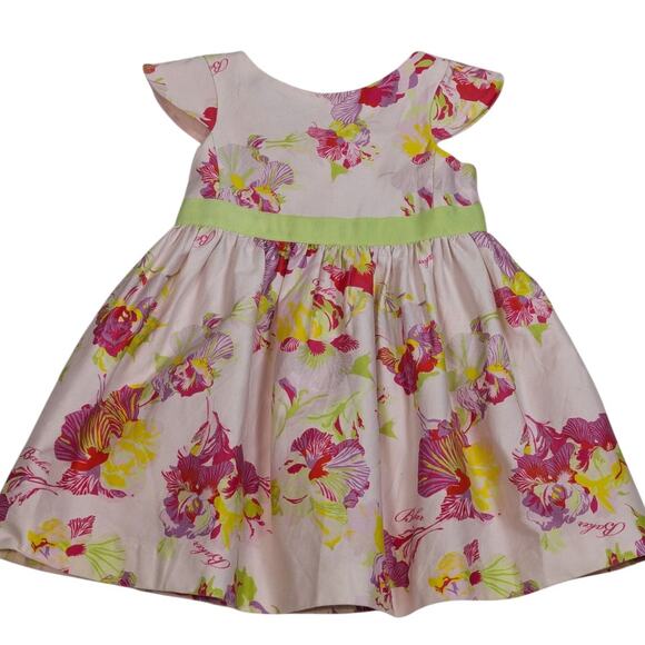 Baker by Ted Baker Baby Girl Floral Print Dress Pink Size 1 - Picture 1 of 14